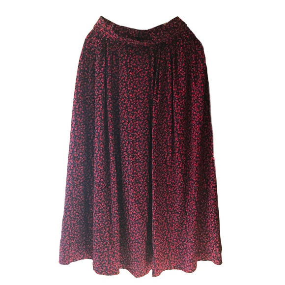 VINTAGE ORCHID Red & Navy Floral Skirt and Top Set Size 10 - Picture 3 of 6